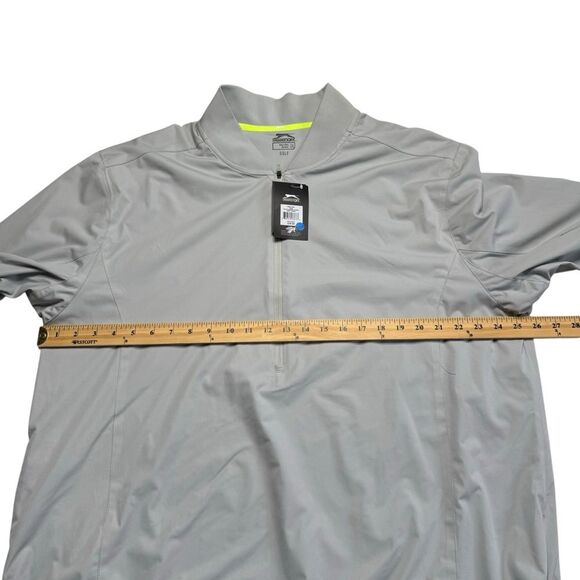 Slazenger Golf Men’s Tech Bomber Jacket Grey Hi Rise 1/2 Zip Sz XXL NWT - Picture 7 of 14